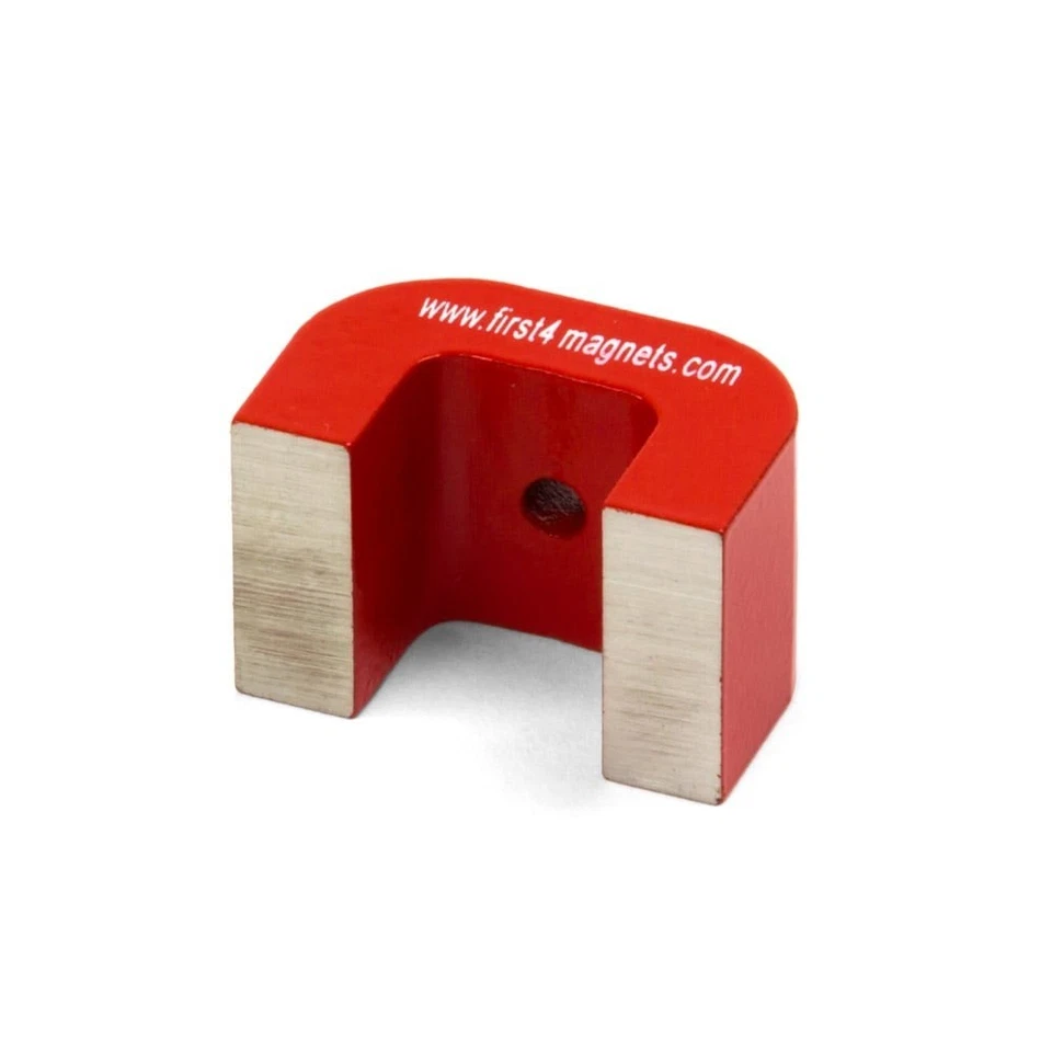 Imán De Herradura Alnico Rojo Mediano - 40mm x 25mm x 25mm - 9kg De Fuerza - Imagen 2 de 2