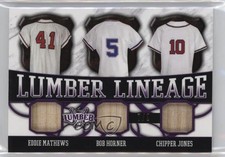 2022 Leaf Lumber Lineage Relics Purple 7/8 Eddie Mathews Bob Horner HOF uk2