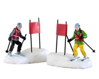 Lemax-22130-164, Slalom Stars, Set/2, Weihnachtsdorf, Weihnachtsfiguren