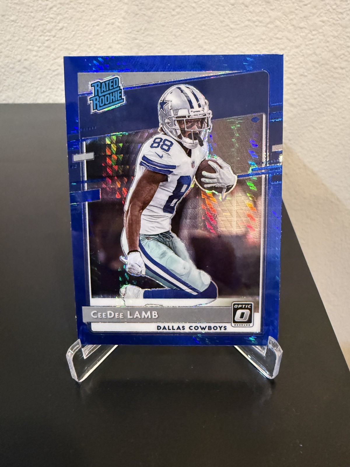 2020 OPTIC BLUE HYPER HOLO PRIZM #156 CeeDee LAMB RC COWBOYS