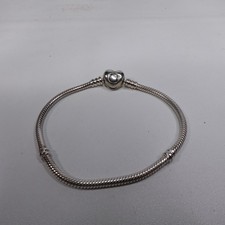 Pandora Moments 925 Sterling Silver Circle Clasp Snake Chain Bracelet