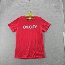 Oakley Men Shirt L Red Logo Short Sleeve