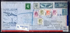 HONG KONG US UK 1939 FIRST FLIGHT AM 18 ROUND TRIP COVER WITH MIXED FRANKING