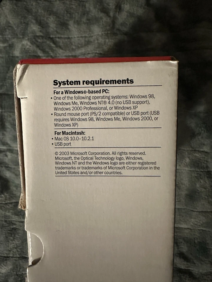 Microsoft Basic Optical Mouse Scroll Wheel PS/2 USB Wired Vintage - NEW Sealed - Image 3 of 4