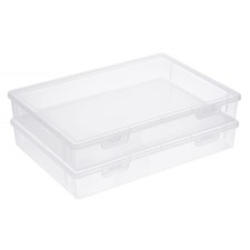 Clear Plastic Storage with Flap Lid, Multipurpose Craft Organizers and Storag...