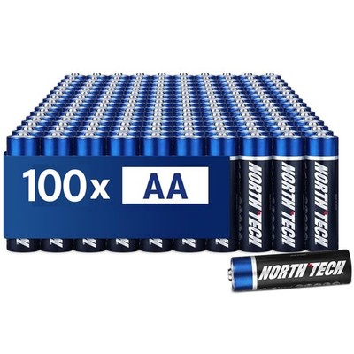 AA Batterien 100 Stück Ultra Alkaline Leistungsstark North Tech 2800mAh MHD 2034