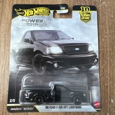 Hot Wheels 1:64 Ford F-150 SVT Lightning 1999 Black Power Trip Real Riders Truck