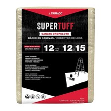 Trimaco SuperTuff 12 oz Canvas Drop Cloth, 12ft x 15ft - Heavy Duty