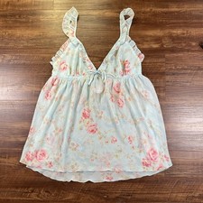 Vestido sin mangas Victoria Baby Doll Secret Chemise para mujer M azul rosa floral