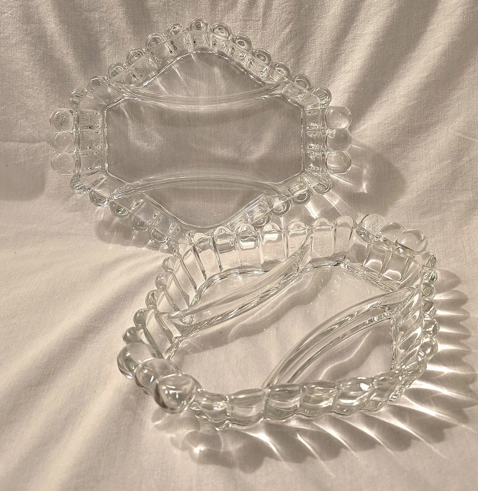 Пара подходящих хрустальных блюд Heisey из 3 частей 1937-1957 - Изображение 4 из 4