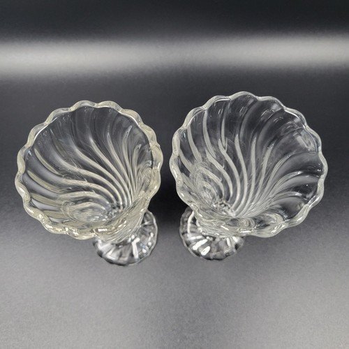 VTG Fostoria Colony 2412 Swirl Glass Footed 6.25" Bud Vase Set of 2 - Picture 3 of 7