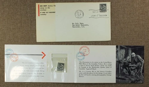 Canada 1957 Mining FDC commercial promotional Ingersoll-Rand with content