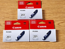  3 Pack Bundle Canon CLI-251G Ink Cartridge - Gray