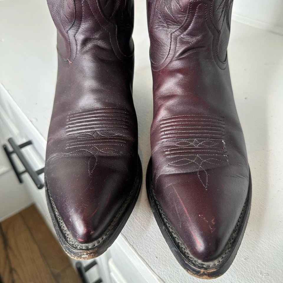 Botas de Vaquero Tony Lama De Colección Para Hombre’s 7 Wmn’s 8.5 Hechas en México Clásicas Borgoña Foto 3 de 4