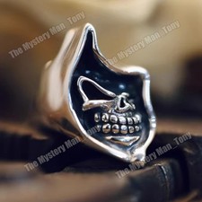 925 Sterling Silver Reaper Skull EDC Paracord Knife Beads Lanyard DIY Pendant