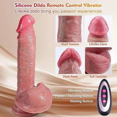 #ad 4IN1 Telescopic Thrusting Heating Vibrator Dildo for Women Massage Toy Lubricant $19.99