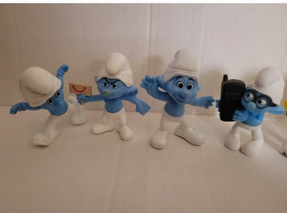 Lote de 9 brinquedos McDonald's 2011 e 2013 Smurfs Happy Meal bom estado usado - Imagem 3 de 4