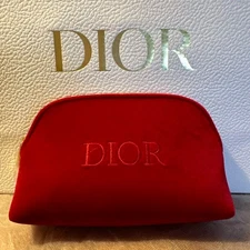 Christian Dior Velour Pouch case Novelty Red
