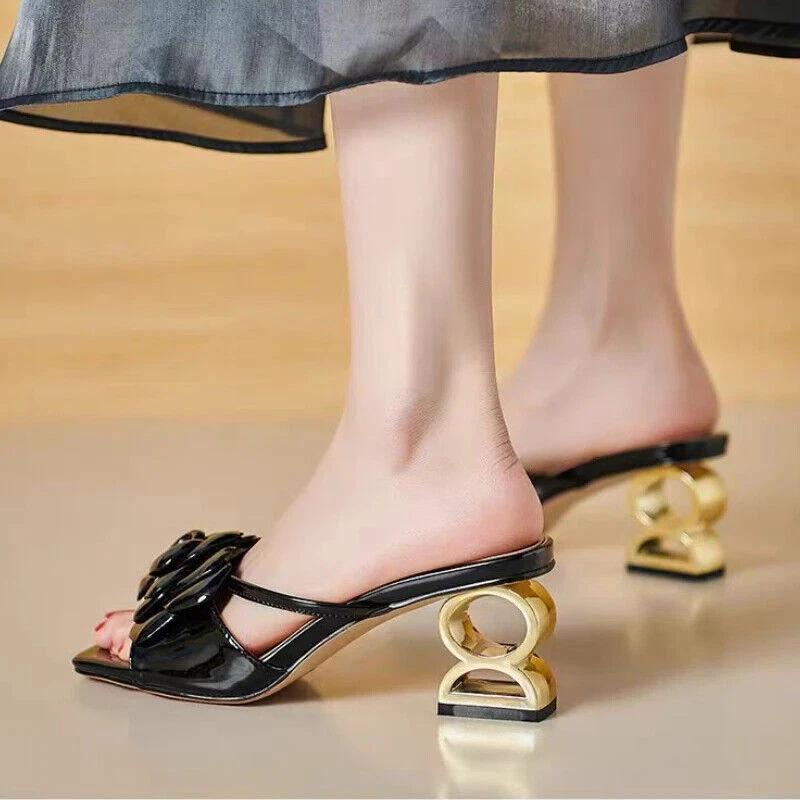 PANTOFOLA D’ORO Ciabatte donna estive moda tacco alto sandali punta quadrata tacco spesso decolte