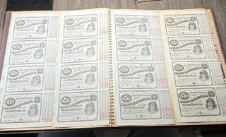 (4)State of Louisiana $5 Bond Certificate Sheets Uncut w/ 4 coupons UNC