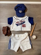 Build A Bear Baseball Outfit Uniform With Glove, Bat, Hat Baseball