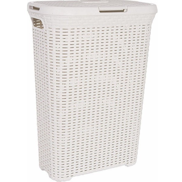 Curver WäSchekorb 60L Rattan WäSchebox WäScheköRbe WäSchesammler Creme-image