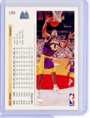 1992-93 Upper Deck McDonald's #LA5 A.C. Green - Los Angeles Lakers