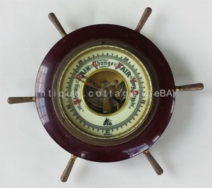 vintage PIC PORCELAIN FACE WOOD BAROMETER germany SHIP 
