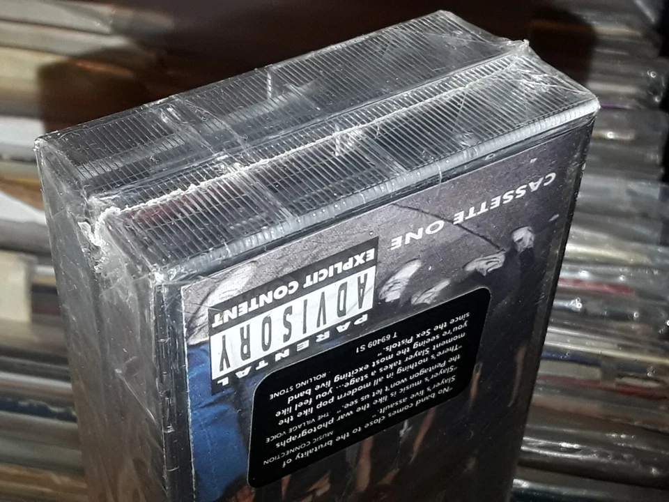 SLAYER DECADE Of AGGRESSION DOUBLE CASSETTE TAPE HYPE STICKER 2002 SEALED METAL - Image 3 of 4