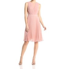 NEW BCBG MAX AZRIA SHADOW BLUSH PLEATED DRESS IQI66B50/M580A SIZE 10