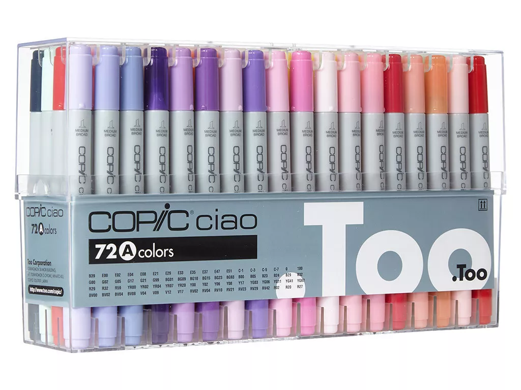 COPIC Classic Coloured Marker Pen - Set of 72 A , For Art & Crafts,  Colouring, Graphics, Highlighter, Design, Anime, Professional & Beginners,  Art Supplies & Colouring Books : : Stationery 