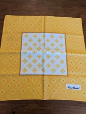 Vintage Signed Marie Chantal Poly Square Scarf Yellow Flowers
