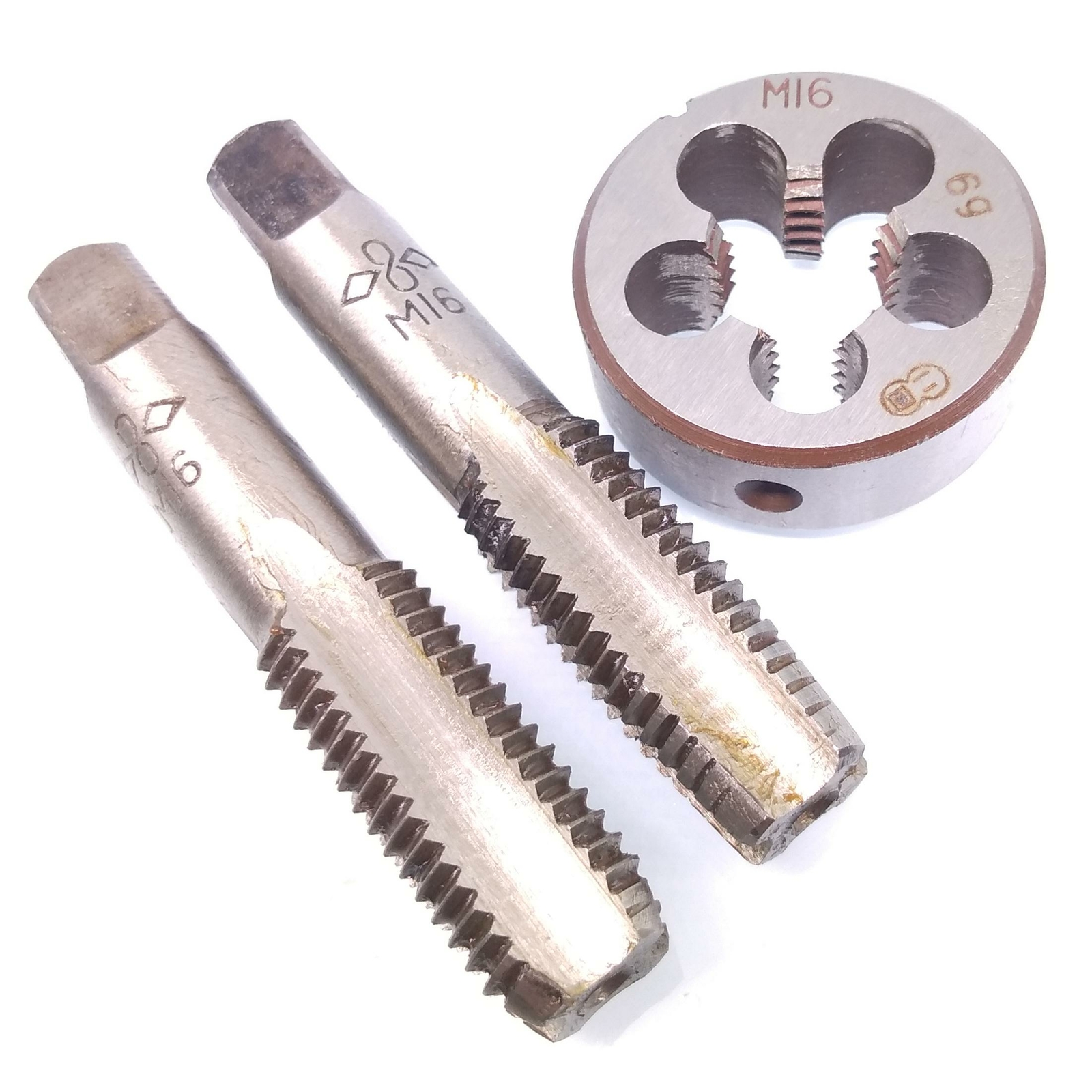 HSS M16 x 2mm Taper & Plug Tap & M16 x 2mm Die Metric Thread Right Hand