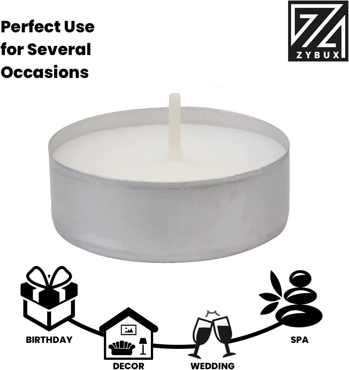 Tea Night Lights Candles 4 HOUR LONG BURN Unscented Tealights