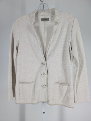 Falconeri Waffle Knit White Cotton Lounge Comfy Blazer Jacket Sweater  Cardigan