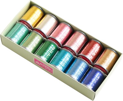 FUJIX King Star twinkle 12 Sets Metallic Color 12 Color 200m Decoration Sewing