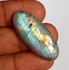 Fabulous 100% Natural Blue Fire Labradorite Cabochon Gemstone 32.95 Cts H62-15