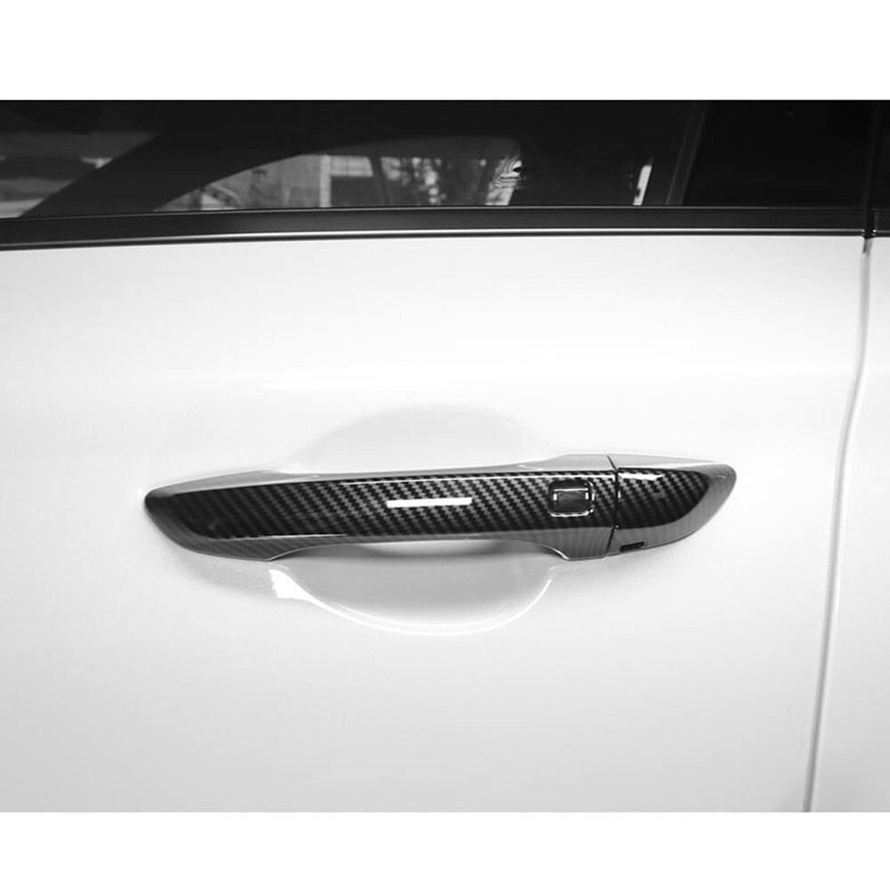 Carbon Fiber ABS Car Side Door Handle Cover Trim For 2022 2023 2024