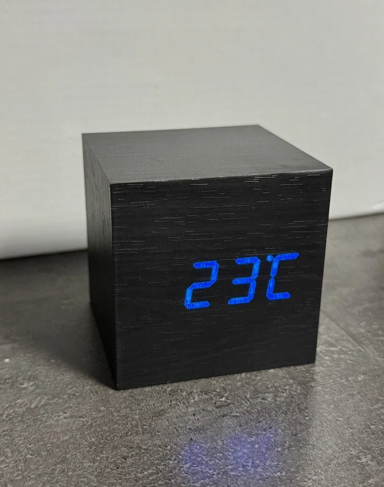 ATLANTA 1134/7 Design Tischwecker mit Touch Wecker Tischuhr Digital Cube Schwarz - Bild 3 von 4