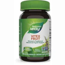 Nature's Way Vitex Fruit  400mg 100 Caps Traditional Support of Female Cycle