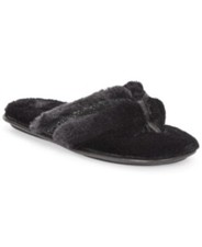 INC International Concepts INC Women's Faux-Fur Crossband Slippers XL 11-12