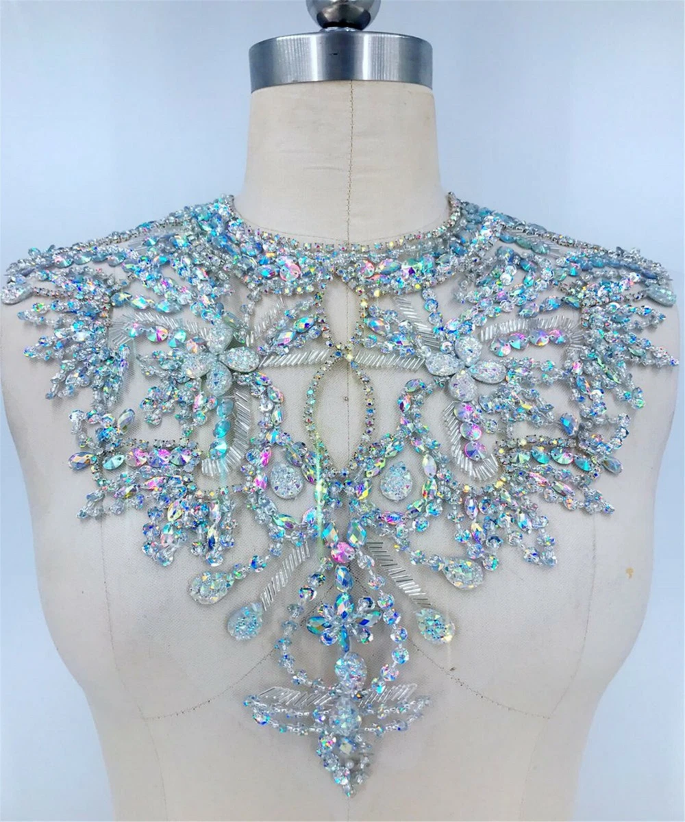 Fiore Ricamato Con Glitter Per Abiti Da Sposa E Progetti Fai Da Te - Toppa Da Cucito - Foto 6