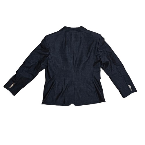 Tommy Hilfiger Women Tailored Jacket Blue Emblem Patch Logo Academia Blazer Gold - Picture 3 of 5