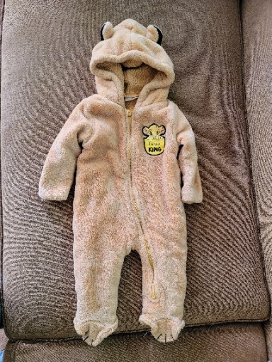 Disney Baby Lion King Sherpa Lined One Piece Costume PJs Sz 3-6 Mo 68 CM