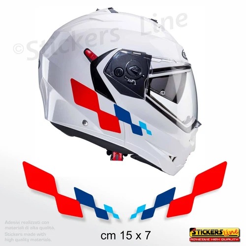 Kit Stickers for Car Motorbike Scooter Helmet Tricolor Style BMW Flag Chess