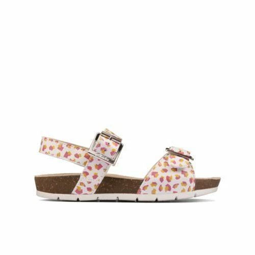 Sandali da bambina Clarks River Sand bianchi in pelle combinata taglia UK 1 1 2 F