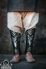 Medieval Knight Full Leg Armor Greaves Halloween Costume Larp Armory.