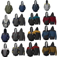 ST TNG TOS 3D Hoodies Cosplay Starfleet Herre...