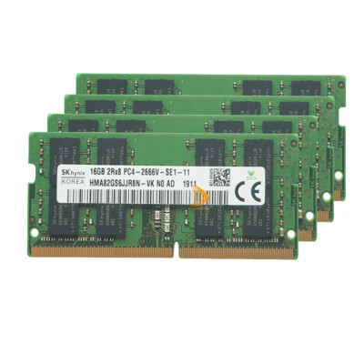 SK Hynix 4x 16GB 2RX8 DDR4-2666V PC4-21300S CL19 SODIMM Laptop