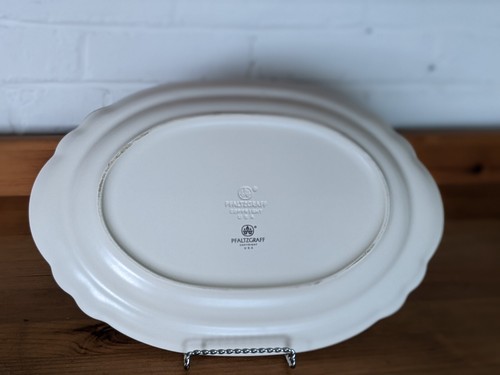 Pfaltzgraff Tea Rose Oval Platter 14.75" X 10.25" USA Pink Peach Blue Flowers - Picture 19 of 21